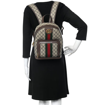 Gucci GG Supreme Monogram Calfskin Web Small Ophidia Day Backpack Beige Ebony New Acero 2 of 10