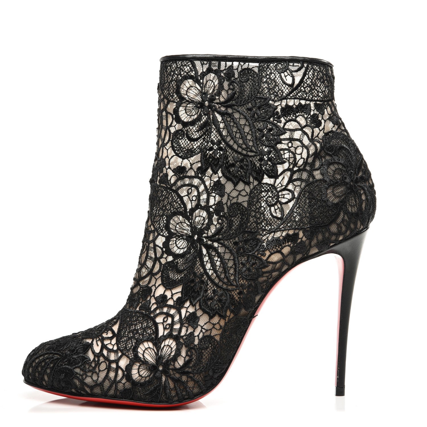 Christian Louboutin Mesh Guipure Wax Lace Kid Miss Tennis 100 Ankle Boots 40.5 Black 1 of 7