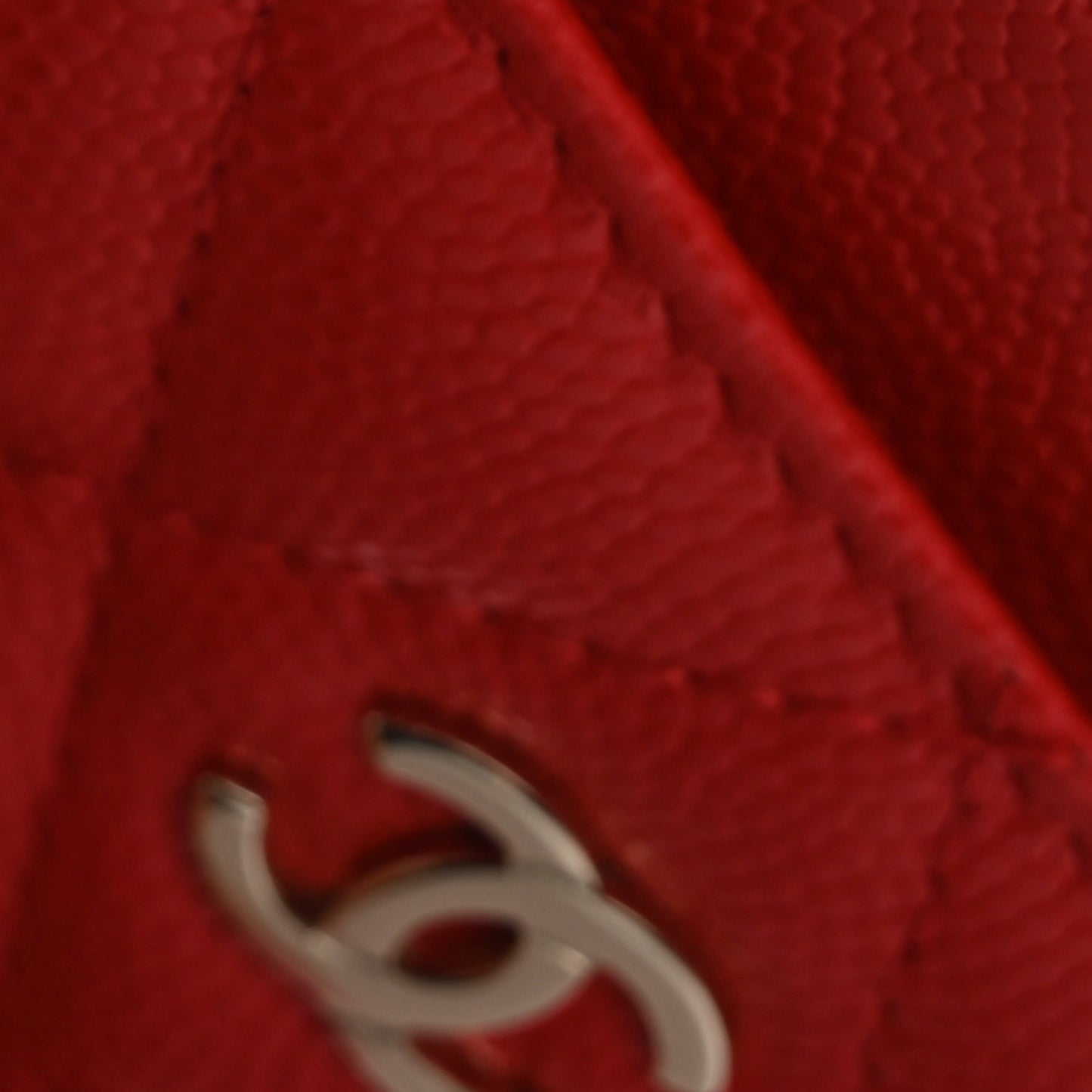 Caviar Quilted Card Holder Red