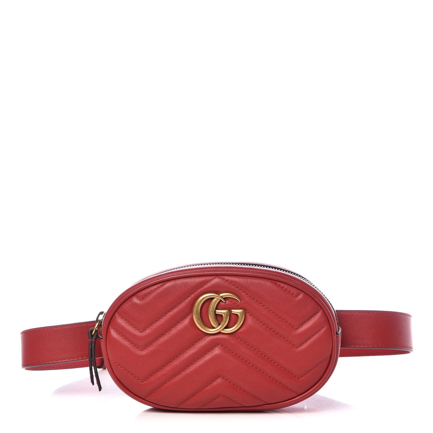 Calfskin Matelasse GG Marmont Belt Bag 85 34 Hibiscus Red