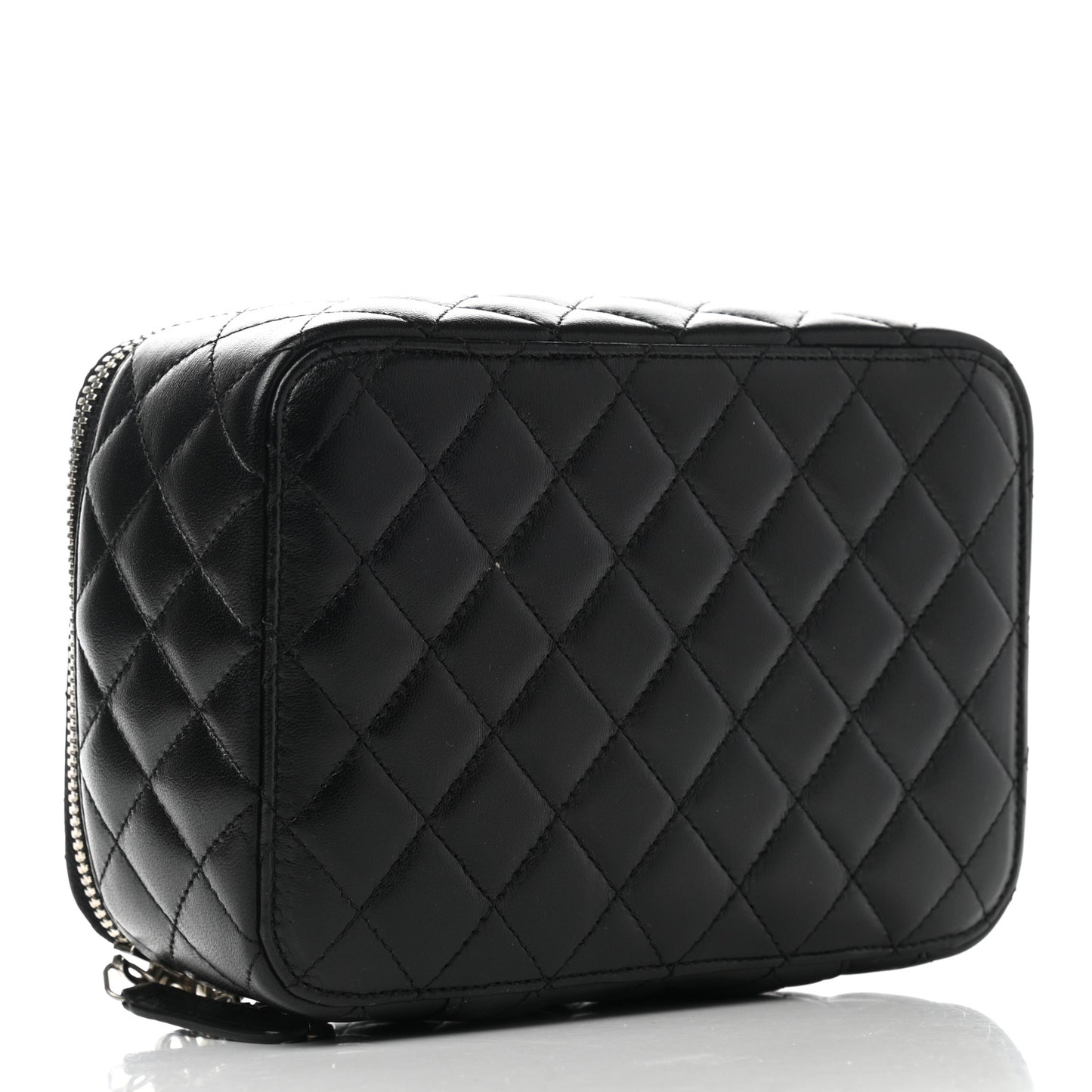 Lambskin Quilted Jewelry Case Black