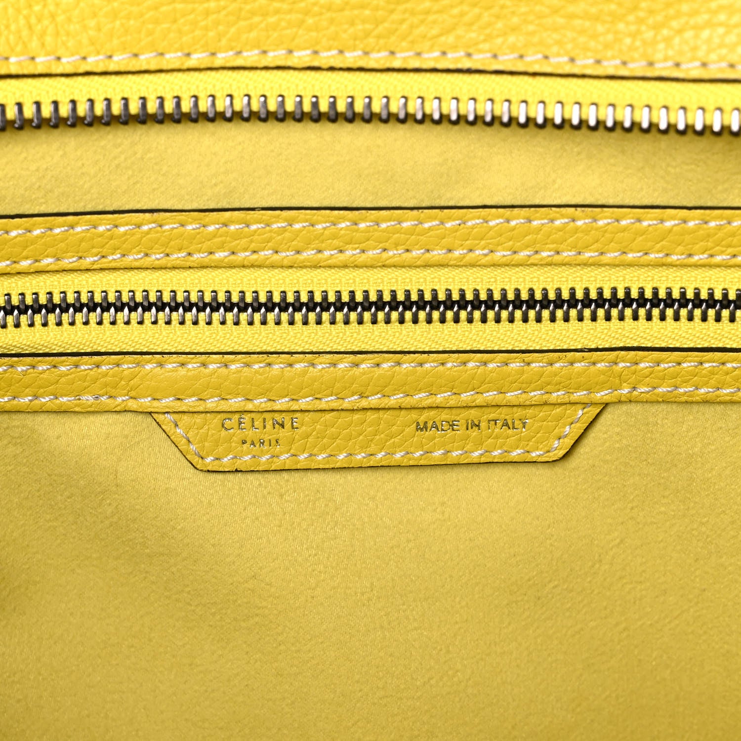 Celine Drummed Calfskin Mini Luggage Citron 6 of 13