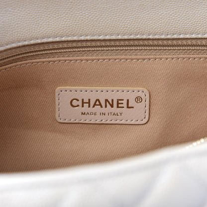 Chanel Iridescent Caviar Quilted Small Coco Handle Flap White 8 of 12