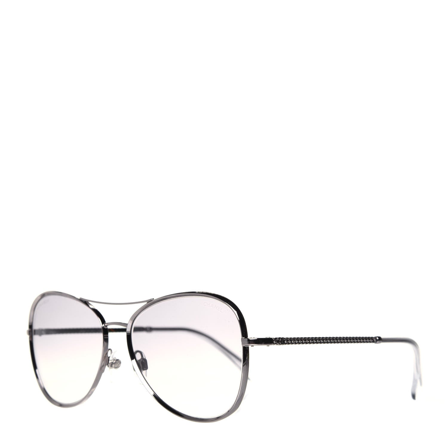 Chanel CC Pilot Sunglasses 2181-S Silver 1 of 7