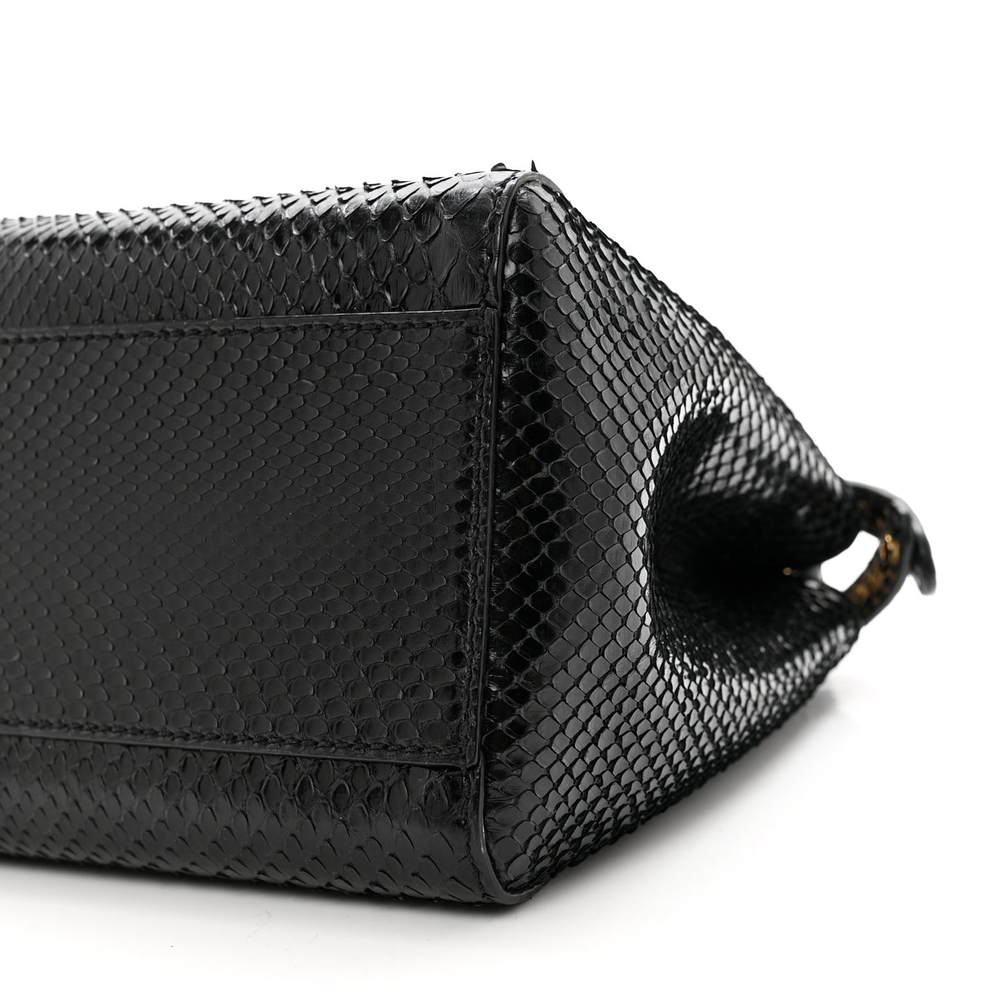 Snakeskin Nappa Mini Peekaboo Iconic Satchel Black