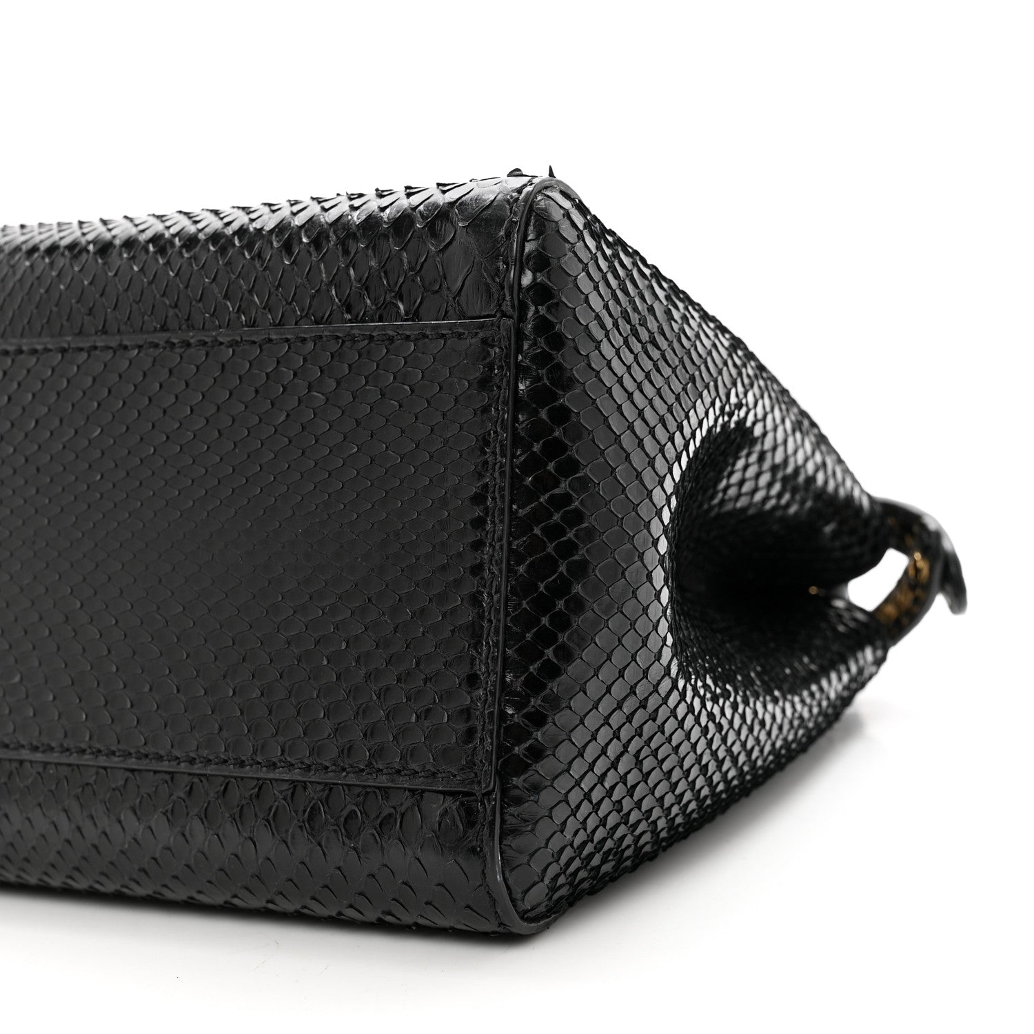 Fendi Snakeskin Nappa Mini Peekaboo Iconic Satchel Black 8 of 9