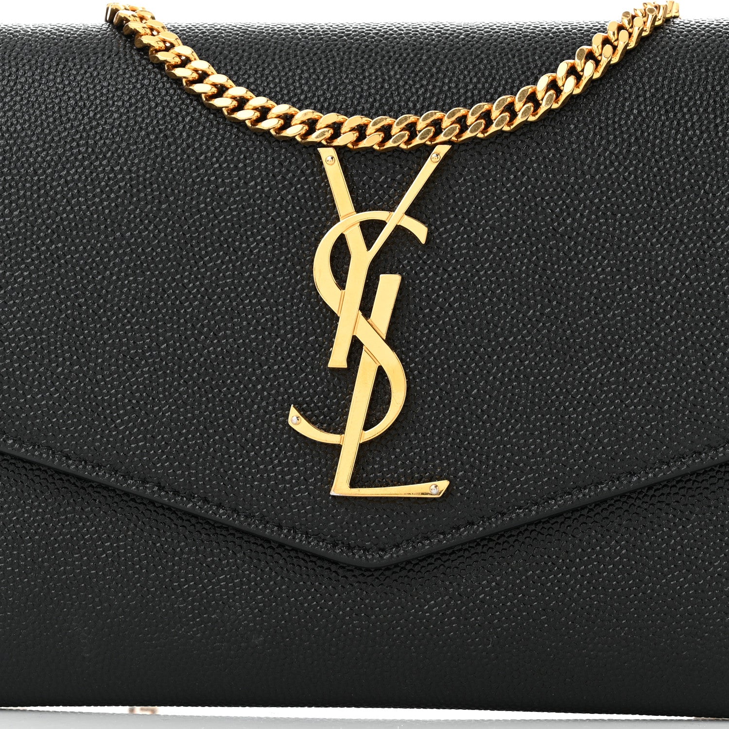 Saint Laurent Grain de Poudre Uptown Chain Wallet Black 7 of 10