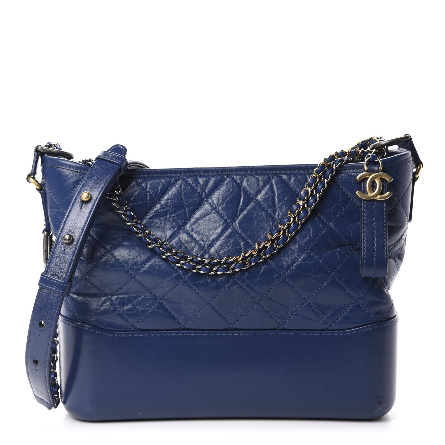 Chanel Aged Calfskin Quilted Medium Gabrielle Hobo Blue 1 of 11