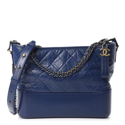 Chanel Aged Calfskin Quilted Medium Gabrielle Hobo Blue 1 of 11