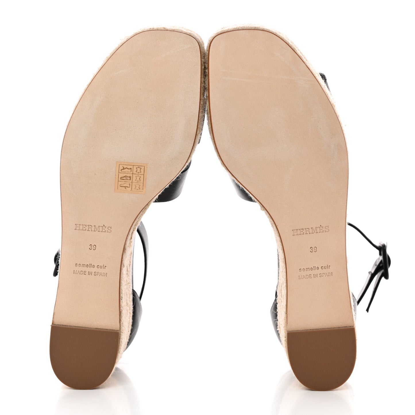 Goatskin Elda Espadrille Wedge Sandals 39 Black