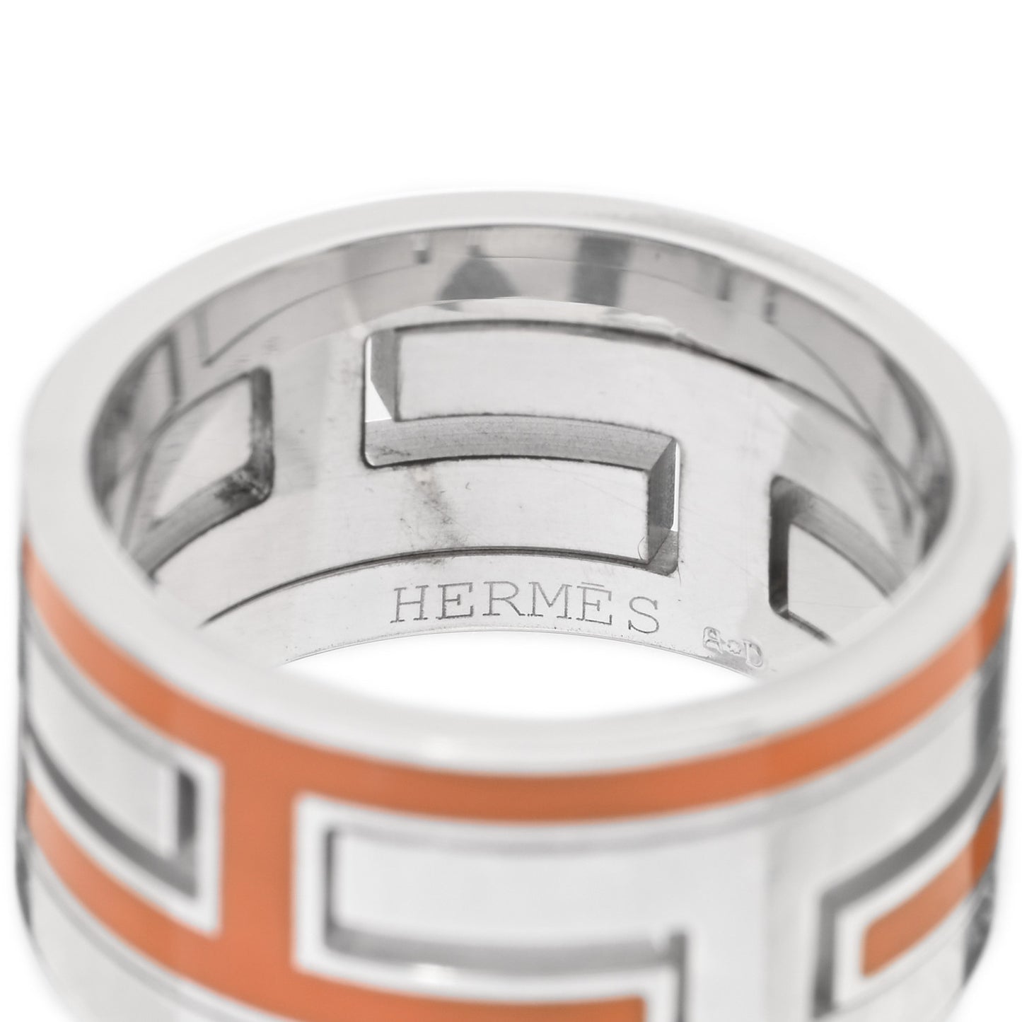 Sterling Silver Enamel Arcane Move H Ring 50 5.25 Orange