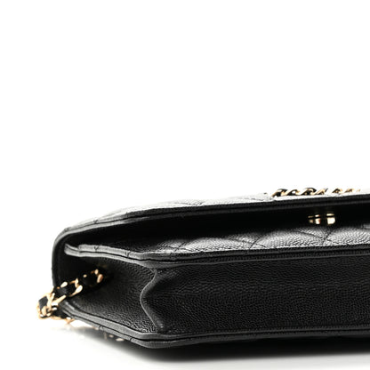 Chanel Caviar Quilted French New Wave Chain CC Wallet On Chain WOC Black 10 of 11