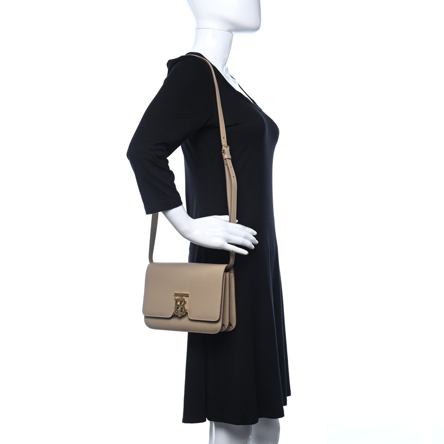 Calfskin Small TB Bag Archive Beige