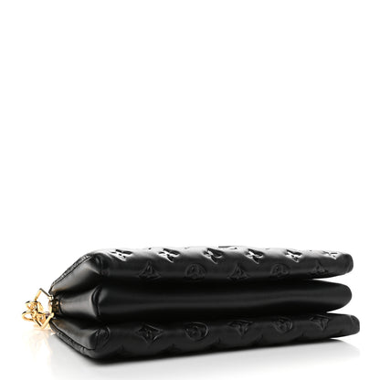 Louis Vuitton Lambskin Embossed Monogram Coussin PM Black 4 of 8