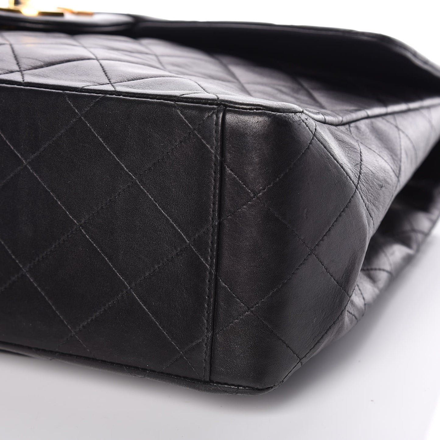 Lambskin Quilted XL Jumbo Single Flap Black
