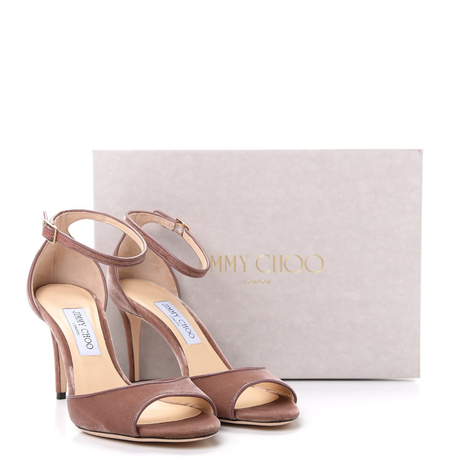 Jimmy Choo Velvet Annie 85 Sandals 39.5 Ballet Pink 10 of 10