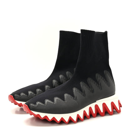 Christian Louboutin Knit Mesh Sharky Sock Sneakers 39 Black 3 of 7