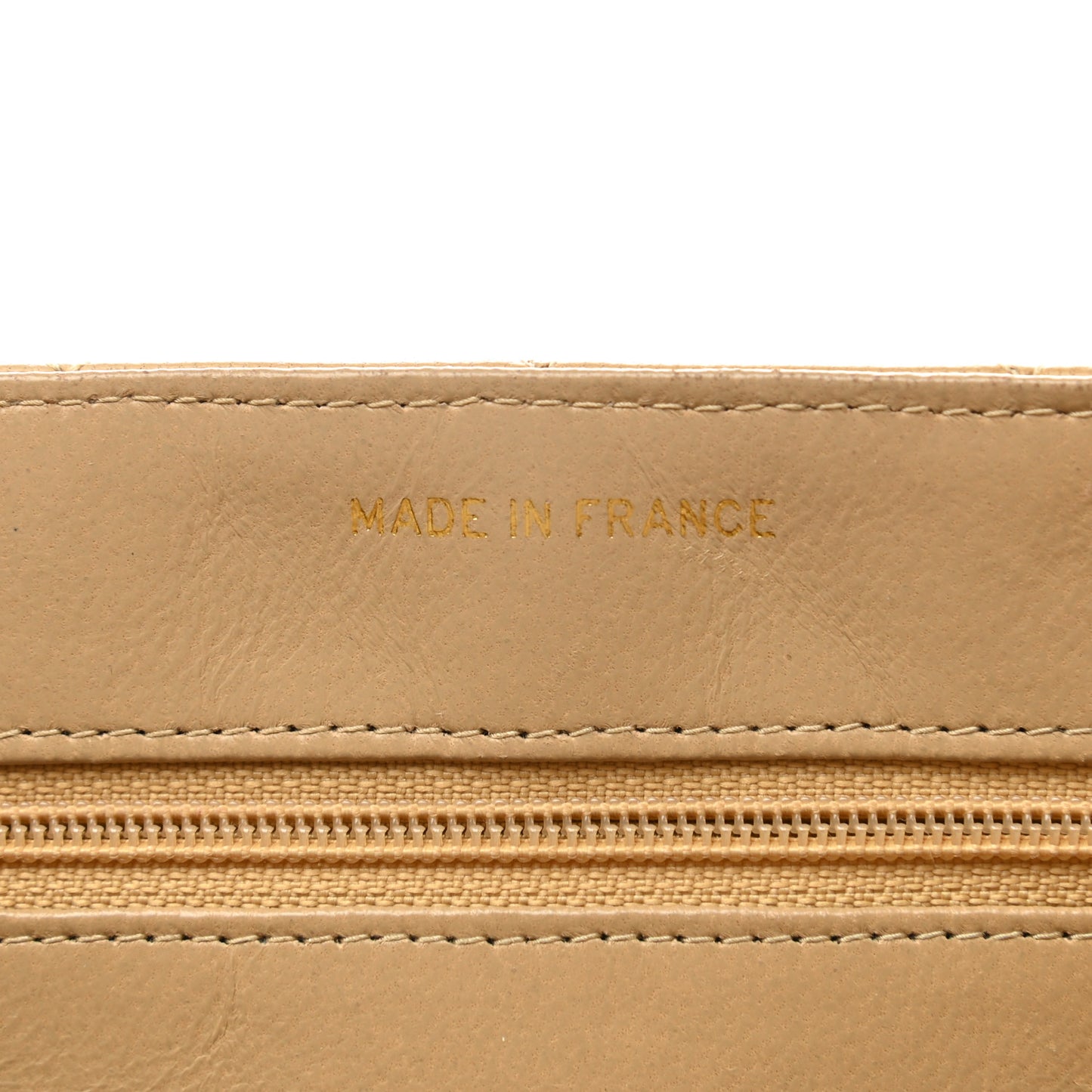 Lambskin Quilted Single Chain Flap Beige