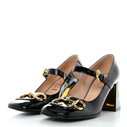 Gucci Patent Womens Horsebit Mid-Heel Mary Jane Pumps 41 Black 3 of 8