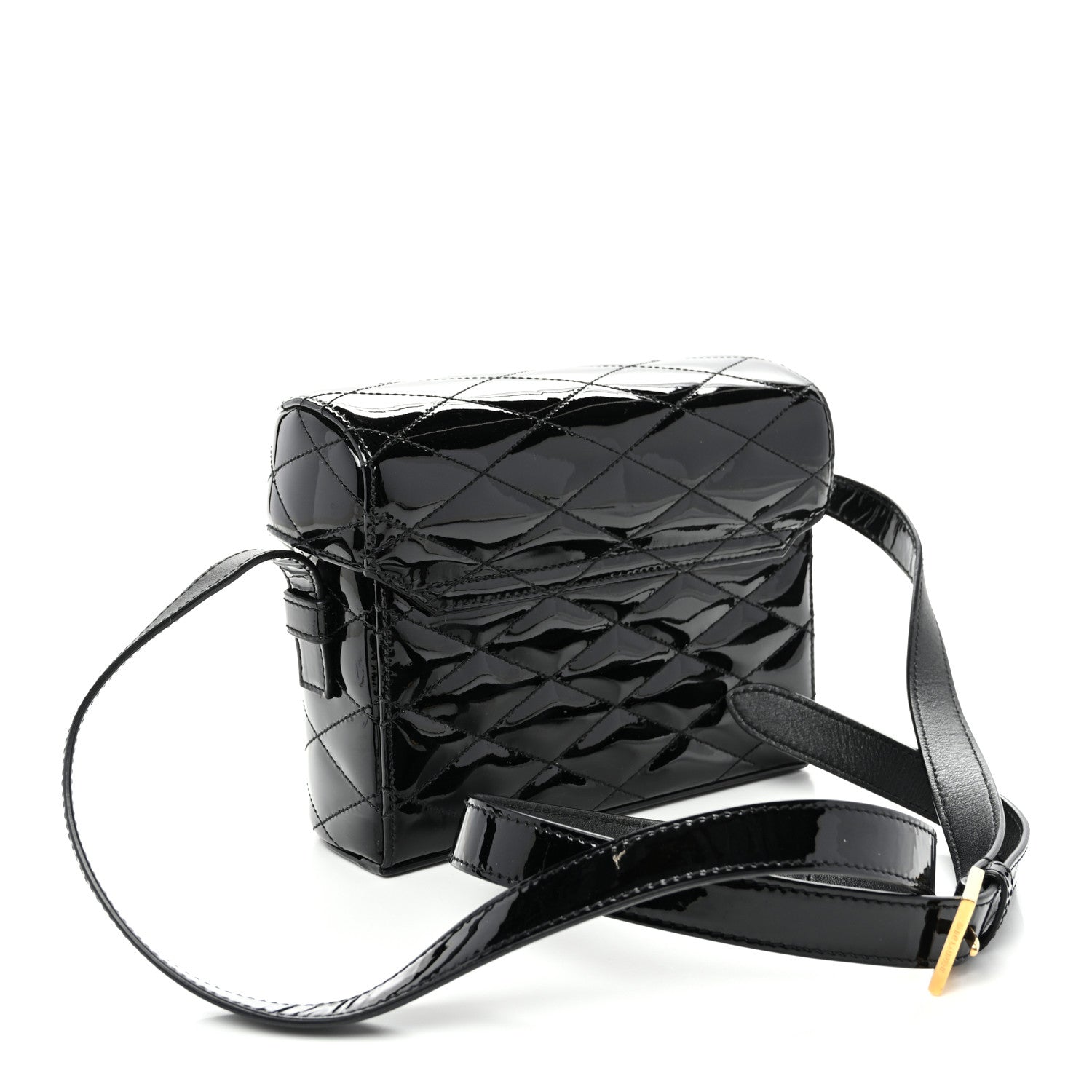 Saint Laurent Patent Matelasse Monogram June Box Bag Black 3 of 9