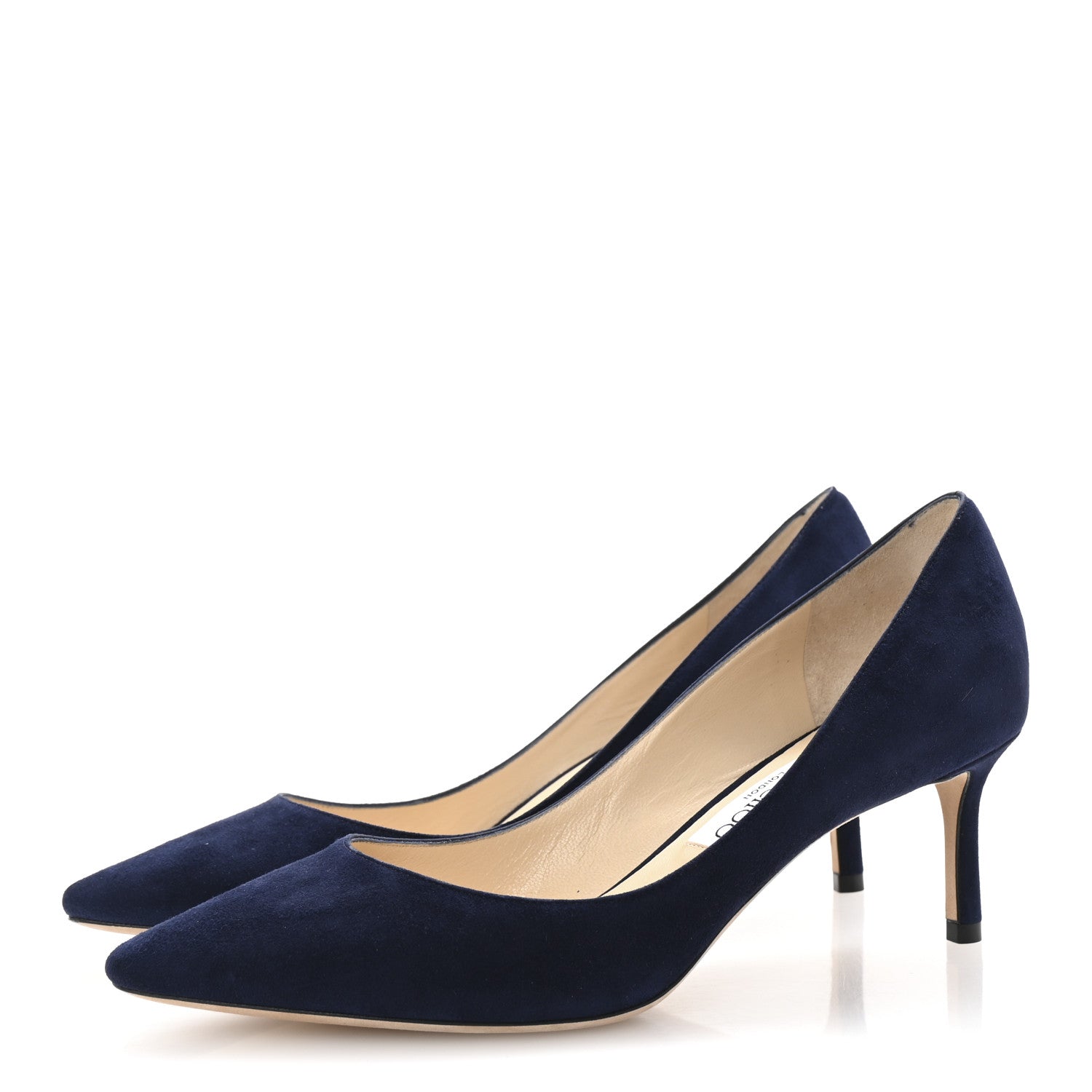 Jimmy Choo Suede Pointy Toe Romy 60 Pumps 38.5 Navy 4 of 9