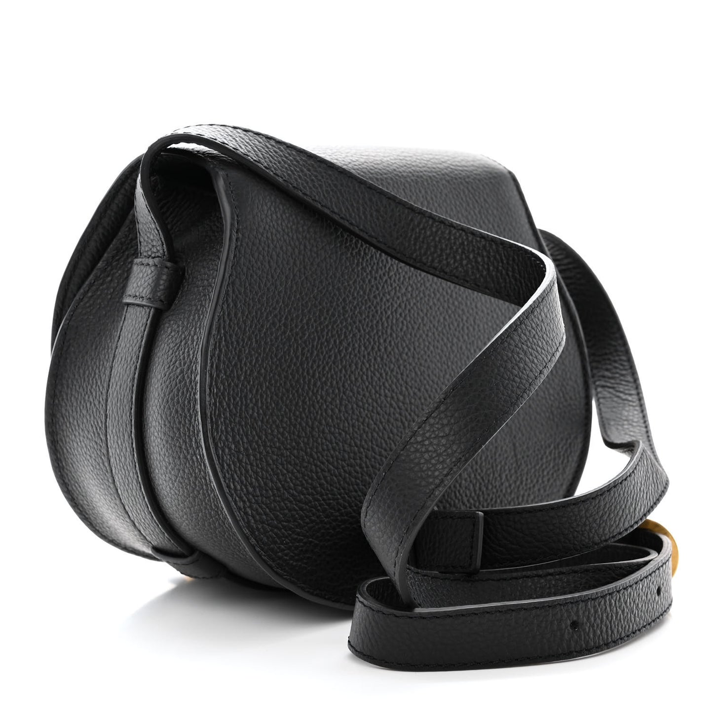 Calfskin Mini Marcie Round Crossbody Bag Black