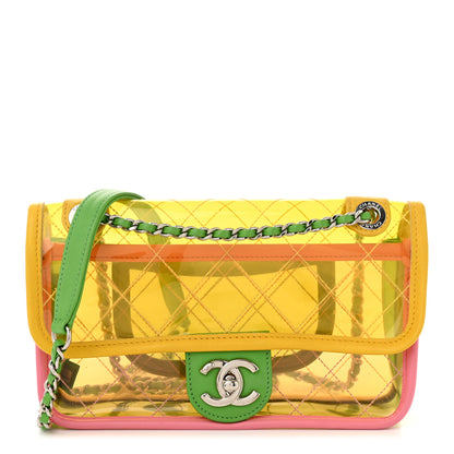 Chanel Lambskin PVC Quilted Mini Coco Splash Flap Yellow Green Pink 1 of 11
