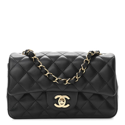 Chanel Lambskin Quilted Mini Rectangular Flap Black 1 of 12