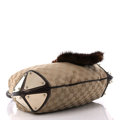 Gucci Monogram Mink Indy Small Top Handle Bag Metallic 4 of 13