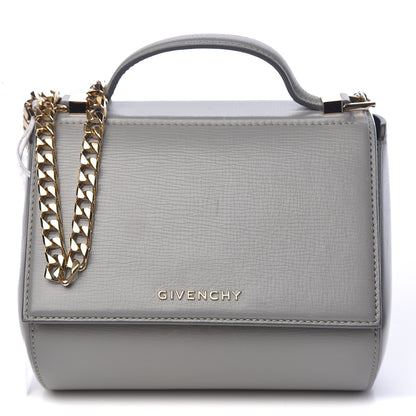 Givenchy Textured Calfskin Mini Pandora Box Chain Crossbody Bag Grey 1 of 10