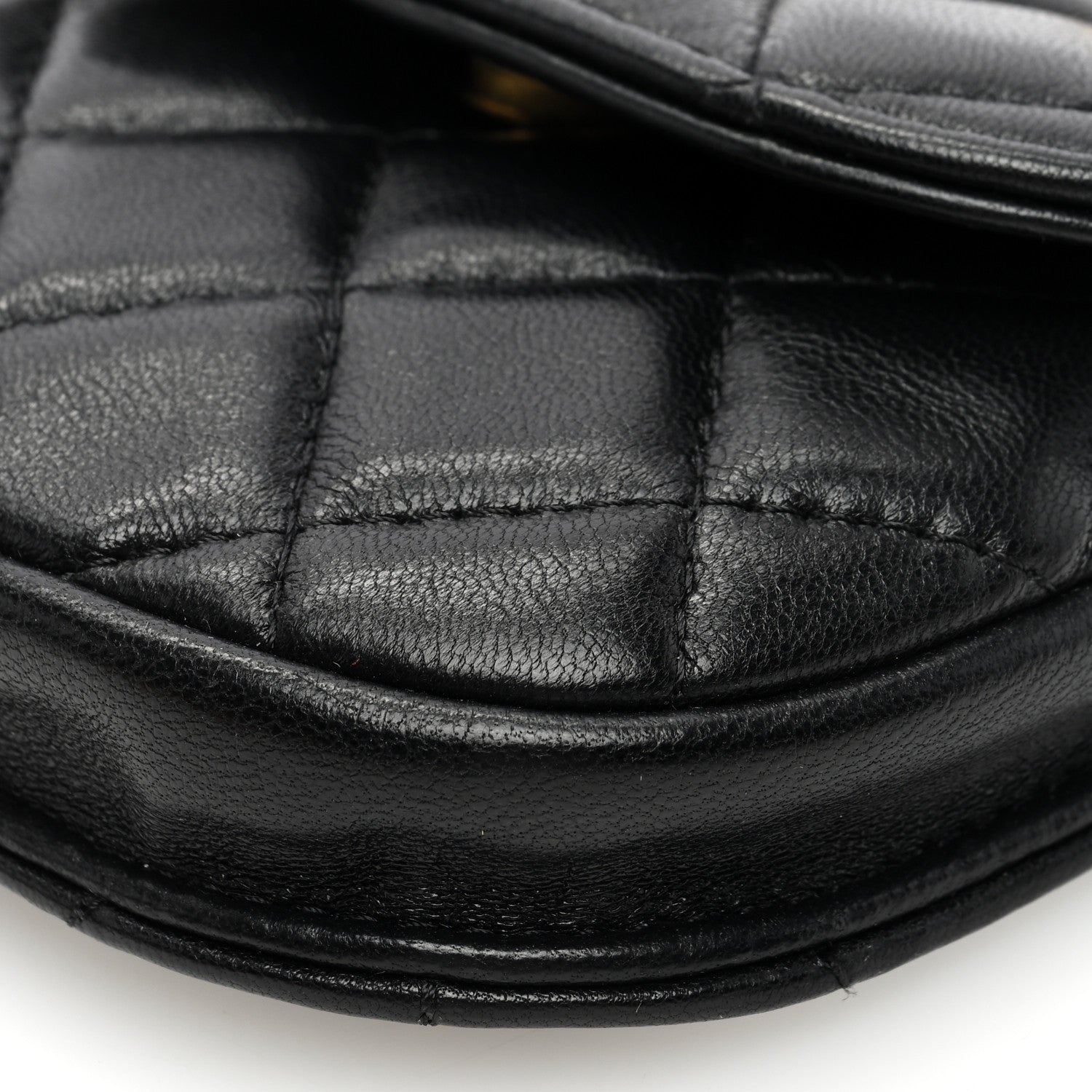 Chanel Lambskin Quilted Pearl Crush Waist Bag Black 10 of 10
