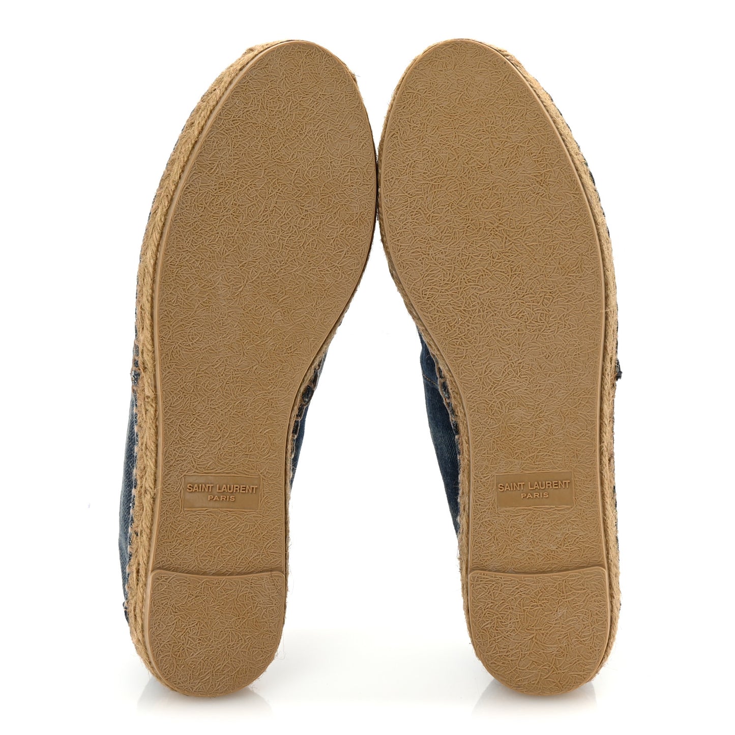Denim Logo Embroidered Espadrilles 37.5 Deep Blue