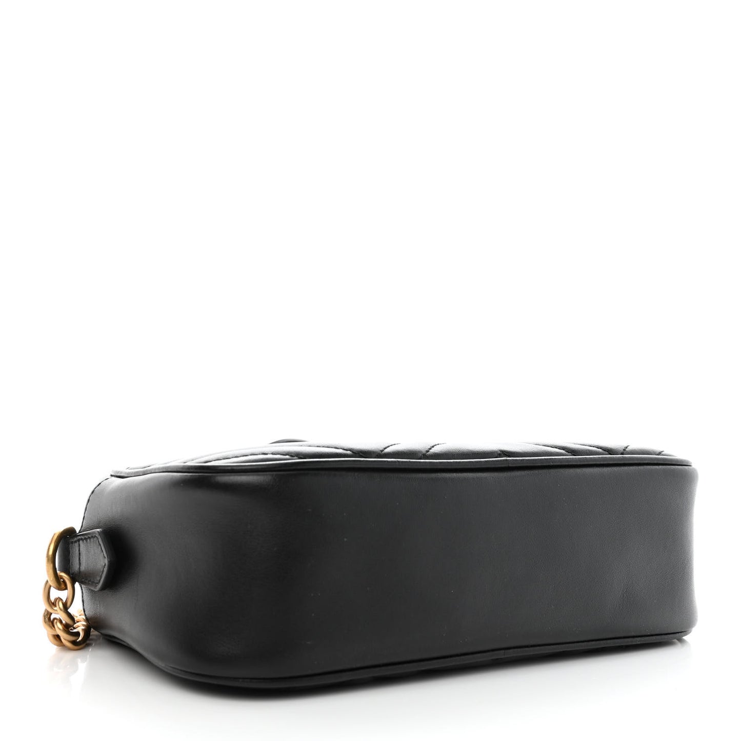 Calfskin Matelasse Small GG Marmont Chain Shoulder Bag Black