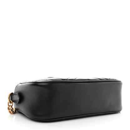Gucci Calfskin Matelasse Small GG Marmont Chain Shoulder Bag Black 4 of 10