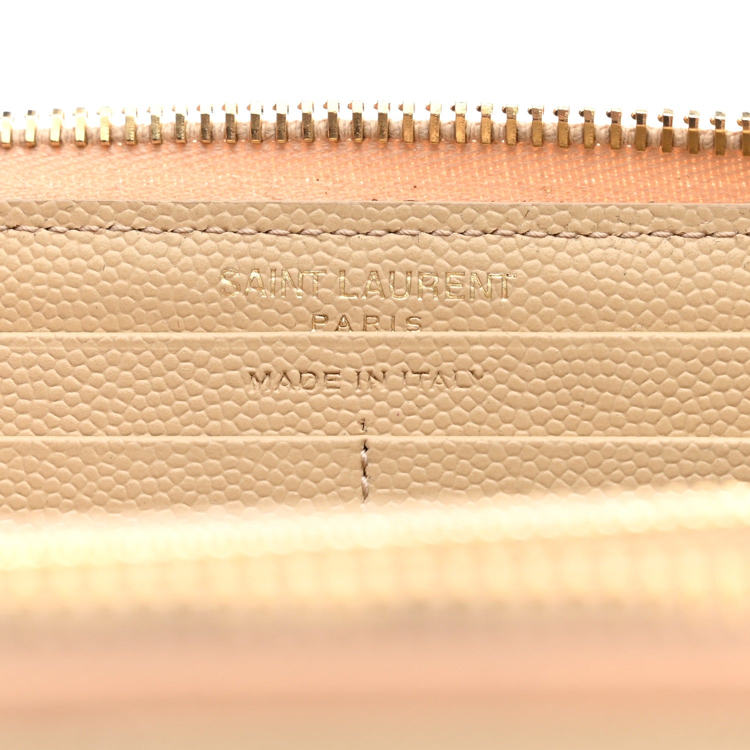 Saint Laurent Grain De Poudre Matelasse Chevron Monogram Zip Around Wallet Nude Powder 6 of 6