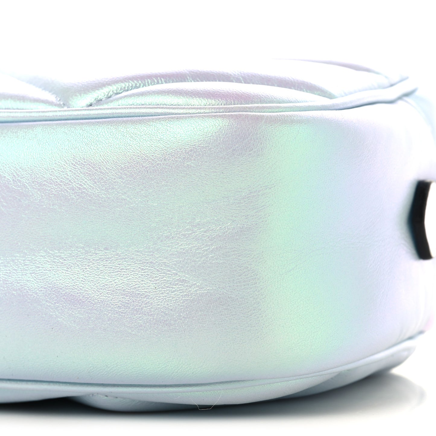 Iridescent Nappa Chevron Matelasse Small GG Marmont Chain Shoulder Bag Iridescent Snow Light Blue