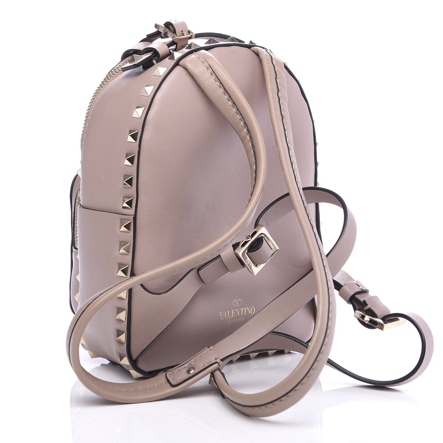 Calfskin Mini Rockstud Backpack Poudre