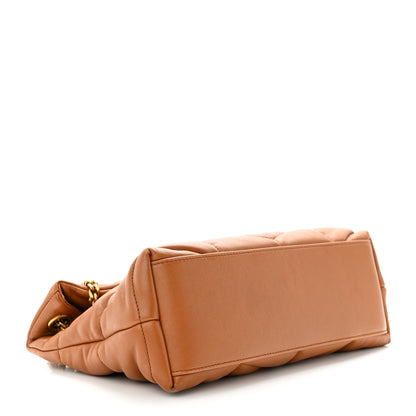 Saint Laurent Lambskin Quilted Small Loulou Puffer Monogram Chain Satchel Dark Honey 4 of 10