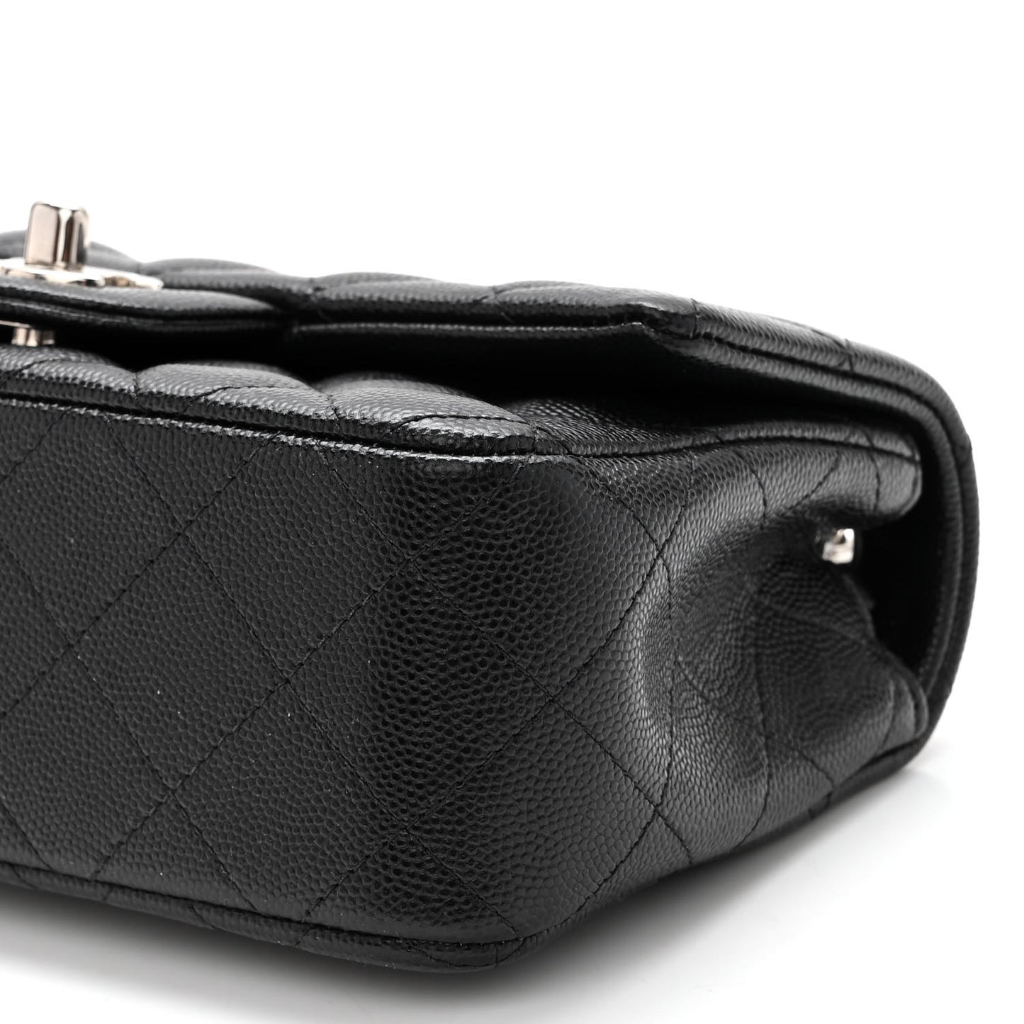 Caviar Quilted Mini Rectangular Flap Black