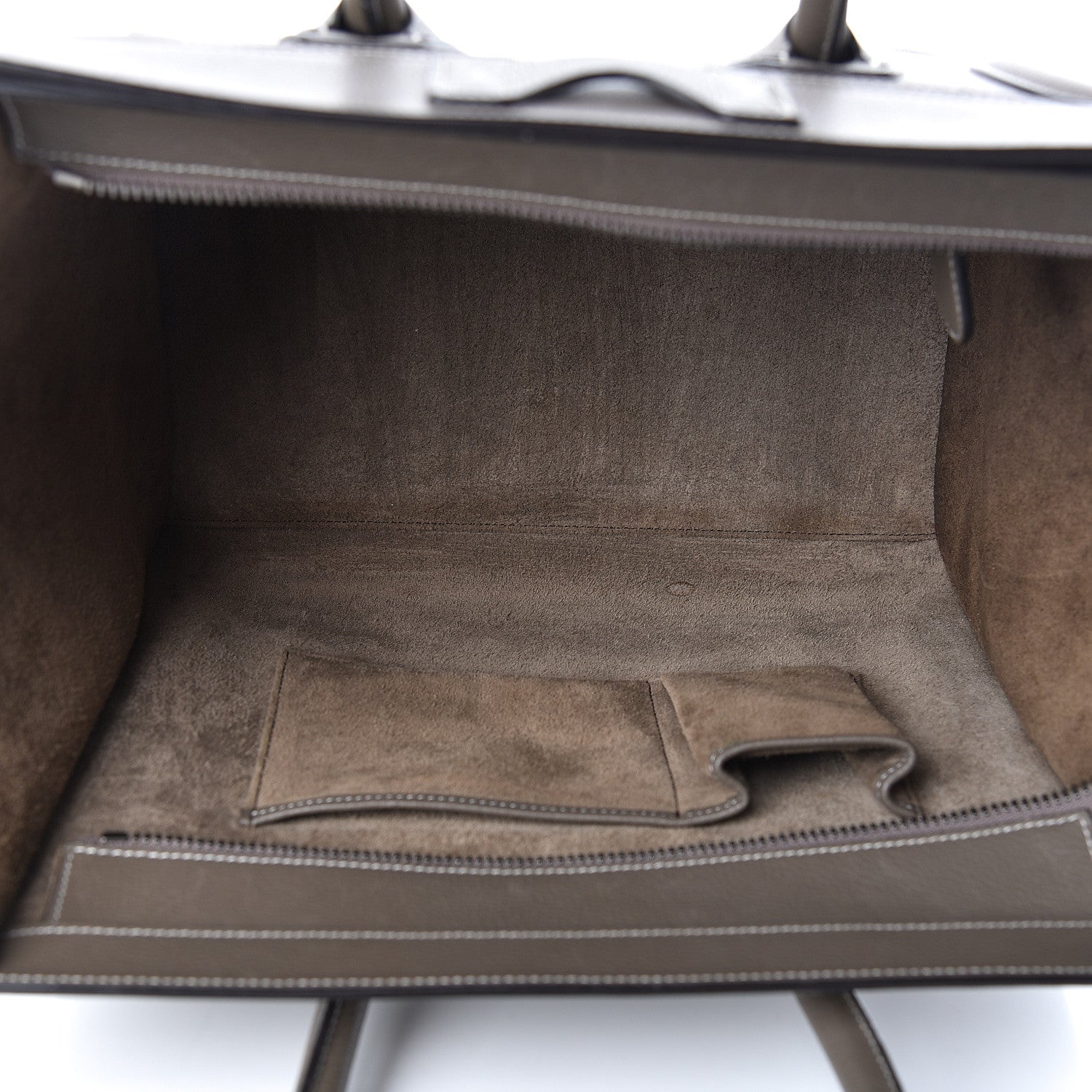 Celine Drummed Calfskin Mini Luggage Souris 5 of 10