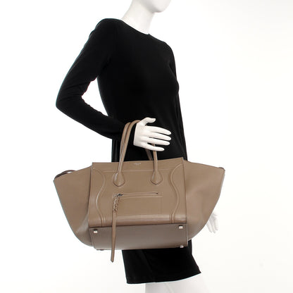 Celine Grained Calfskin Medium Phantom Luggage Taupe 2 of 7