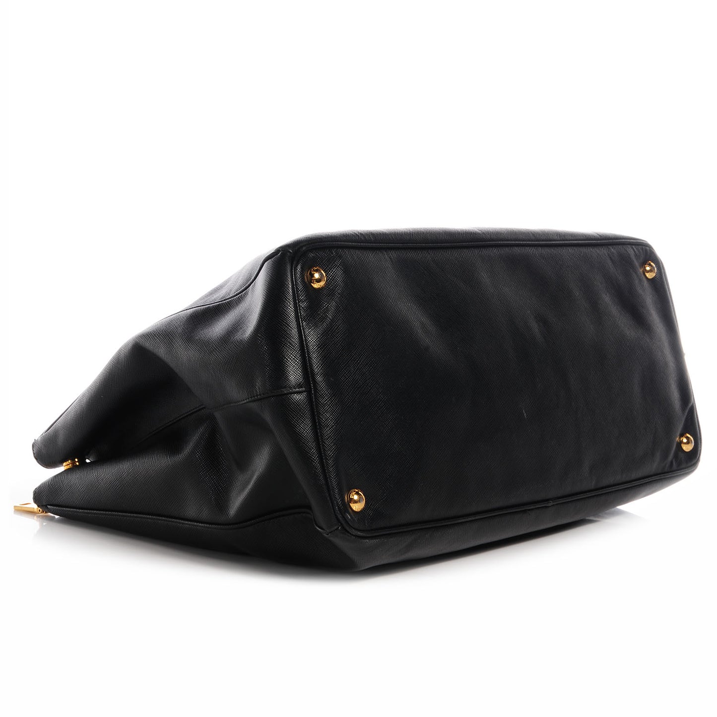 Saffiano Lux Large Double Zip Tote Nero Black