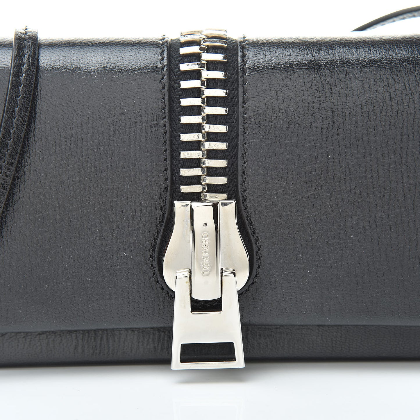 Calfskin Sedgwick Zip Clutch Black
