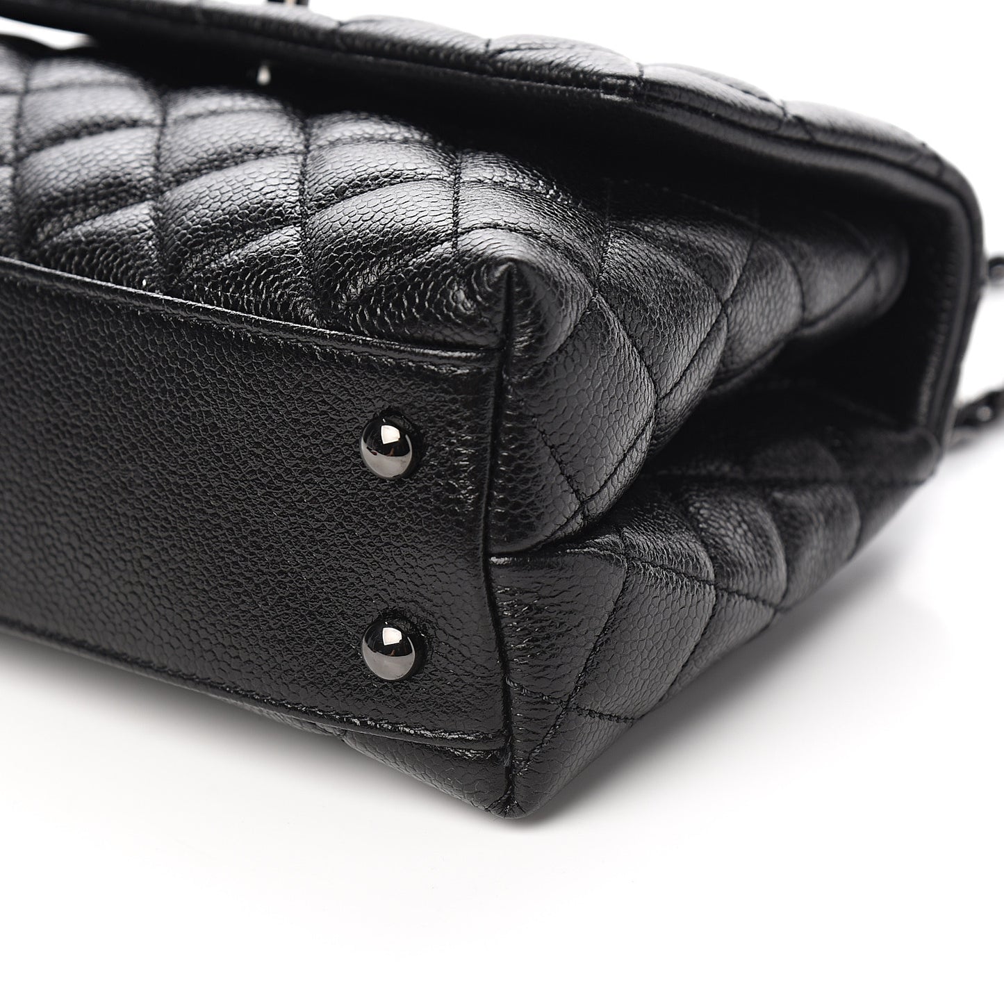 Caviar Quilted Mini Coco Handle Flap So Black