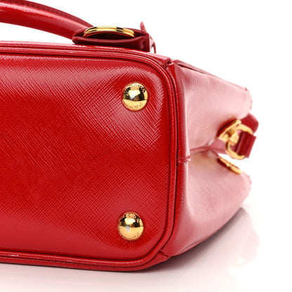 Prada Saffiano Vernice Small Galleria Double Zip Rosso 10 of 15