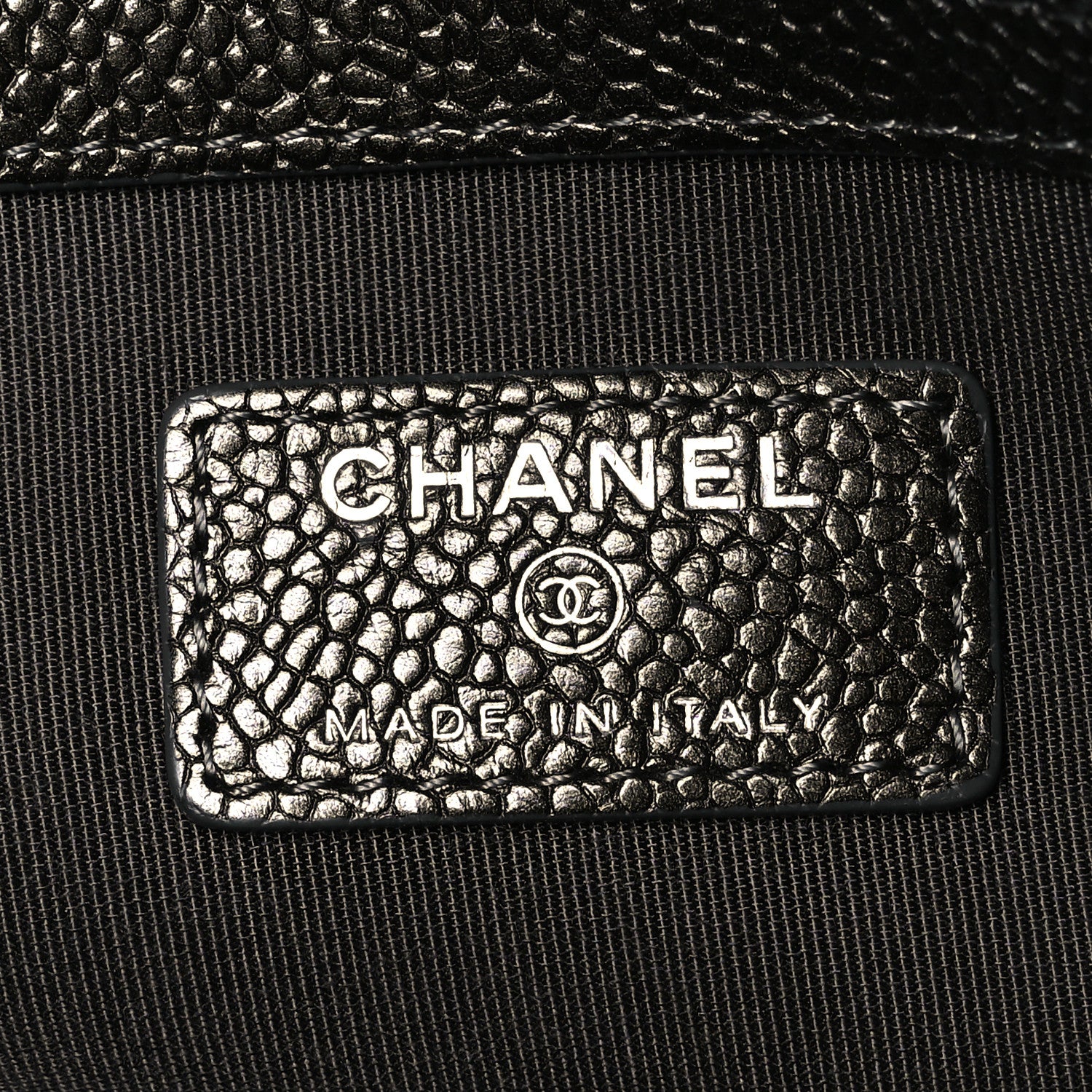 Chanel Iridescent Caviar Quilted Large Cosmetic Case Dark Grey 7 of 9