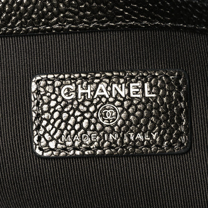 Chanel Iridescent Caviar Quilted Large Cosmetic Case Dark Grey 7 of 9