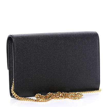 Saint Laurent Grain De Poudre Uptown Chain Wallet Black 2 of 4