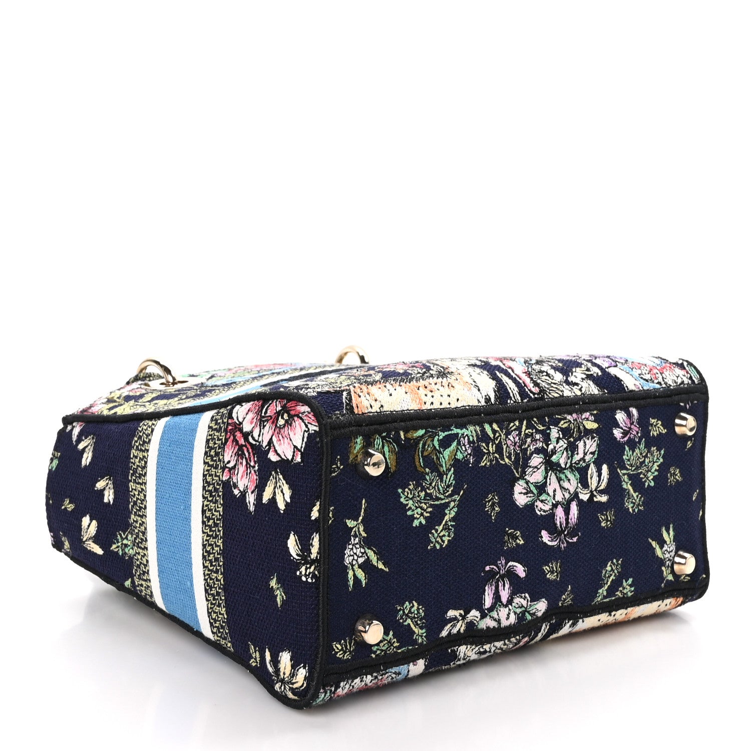 Christian Dior Canvas D-Constellation Embroidered Medium Lady D-Lite Bleu Multicolor 4 of 11