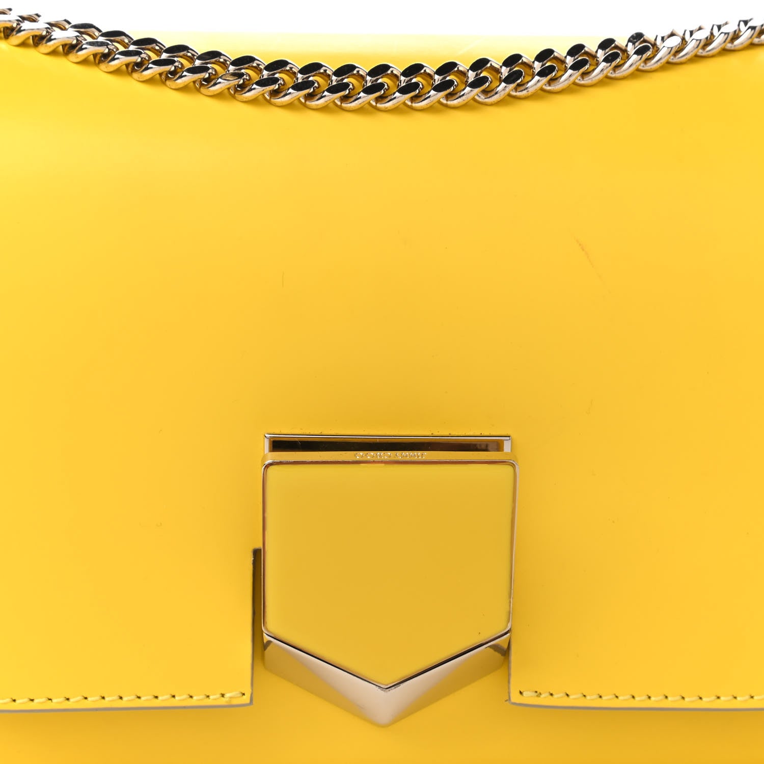 Jimmy Choo Spazzolato Lockett Petite Shoulder Bag Yellow 9 of 11